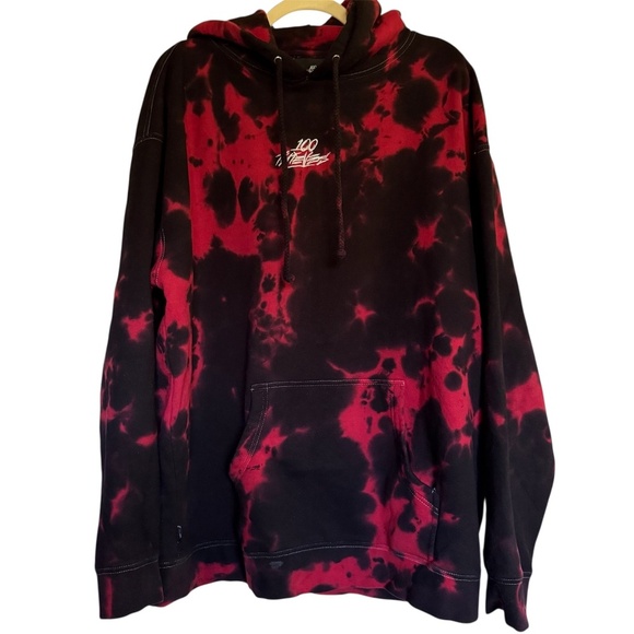 100 Thieves Jam Hoodie Sweatshirt Red Black Size Large Gamercore - Picture 1 of 13